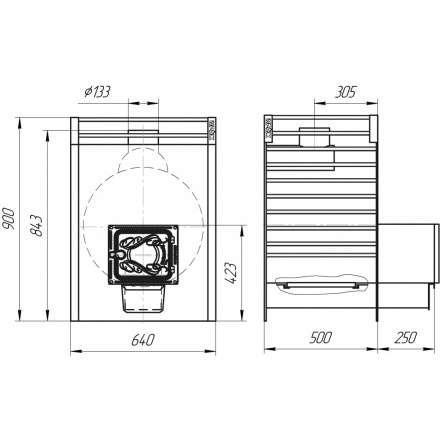Печь для бани Добросталь Жара-люкс 30 чугунная дверка в Барановичах