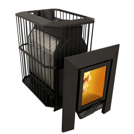 Банная печь Пегас 26 нерж со стеклом сетка фото в Барановичах