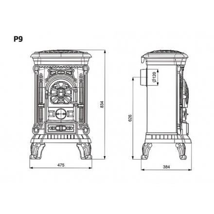 Печь-камин Kawmet P9 (8 кВт) EKO в Барановичах