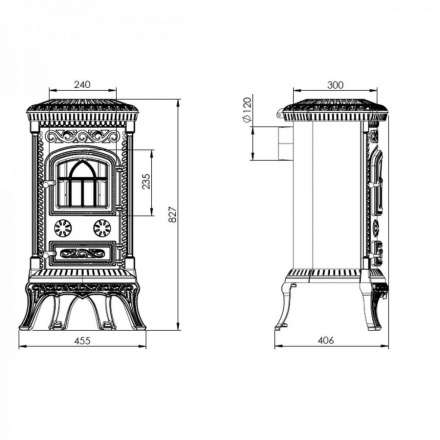 Купить Печь-камин Печь-камин NORDflam Plato чугун в Барановичах Амазонка бай фото в Барановичах