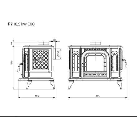 Купить Печь-камин Kawmet P7 LB в интерьере чугунный в Барановичах в Барановичах