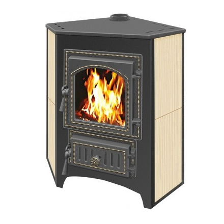 Печь-камин Везувий ПК-01 (220) угловой бежевый 9 кВт Амазонка бай фото в Барановичах