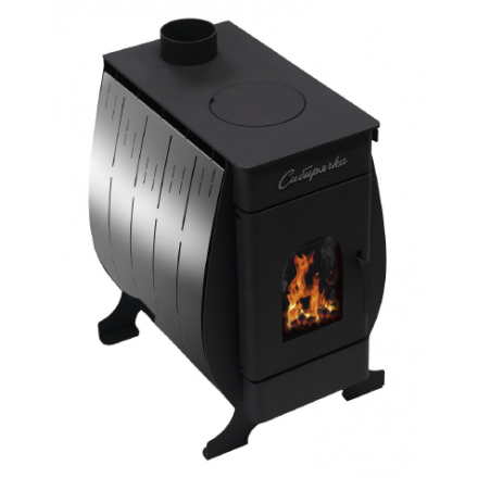 Печь воздухогрейная Сибирь Сибирячка-12 с кожухом из нерж. стали купить в Барановичах