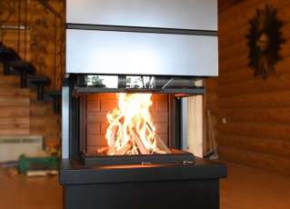 Стальной большой камин Родос 800 черный фото в Барановичах