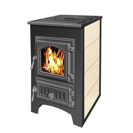 Печь-камин Везувий ПК-01 (270) c плитой бежевая 9 кВт Амазонка бай фото Печь-камин Везувий ПК-01 (270) c плитой бежевая 9 кВт купить в Барановичах