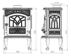 Недорогой камин Сибирь 7 чугунная фото в Барановичах