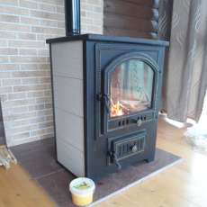 Купить Печь-камин Везувий ПК-01 (205) c плитой бежевая 12 кВт в Барановичах в Барановичах