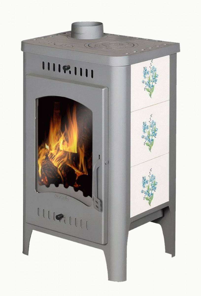 Печь-камин Бавария Оптима Незабудка с плитой фото в Барановичах