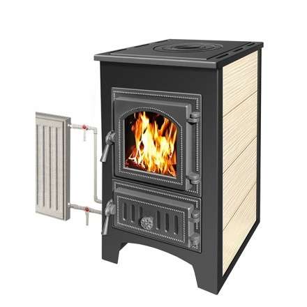 Печь-камин Везувий ПК-01 (270) с плитой и т/о бежевая 9 кВт Амазонка бай фото Печь-камин Везувий ПК-01 (270) с плитой и т/о бежевая 9 кВт купить в Барановичах