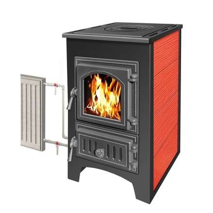 Печь-камин Везувий ПК-01 (270) с плитой и т/о красный 9 кВт Амазонка бай фото Печь-камин Везувий ПК-01 (270) с плитой и т/о красный 9 кВт купить в Барановичах
