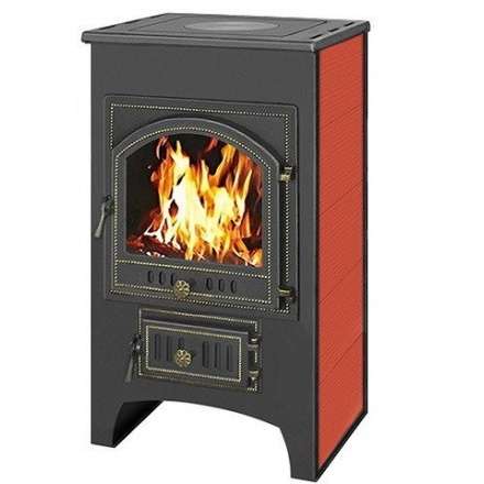 Печь-камин Везувий ПК-02 (205) с плитой красная 12 кВт Амазонка бай фото в Барановичах
