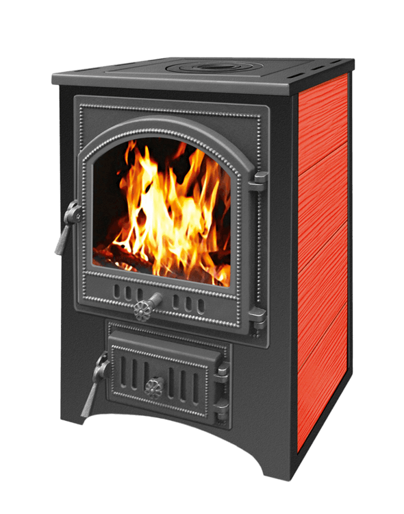 Печь-камин Везувий ПК-01 (205) c плитой красная 12 кВт Амазонка бай фото Печь-камин Везувий ПК-01 (205) c плитой красная 12 кВт купить в Барановичах