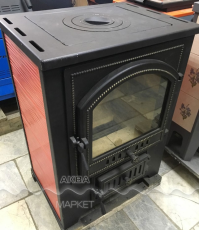 Купить Печь-камин Везувий ПК-01 (205) c плитой красная 12 кВт в Барановичах в Барановичах