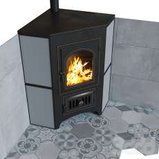 Купить печь-камин Везувий ПК-01 (220) с конфоркой угловой талькохлорит в Барановичах фото в Барановичах