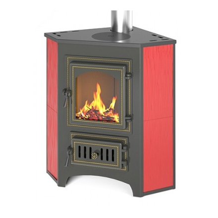 Печь-камин Везувий ПК-01 (220) с конфоркой угловой красный 9 кВт Амазонка бай фото Печь-камин Везувий ПК-01 (220) с конфоркой угловой красный 9 кВт купить в Барановичах