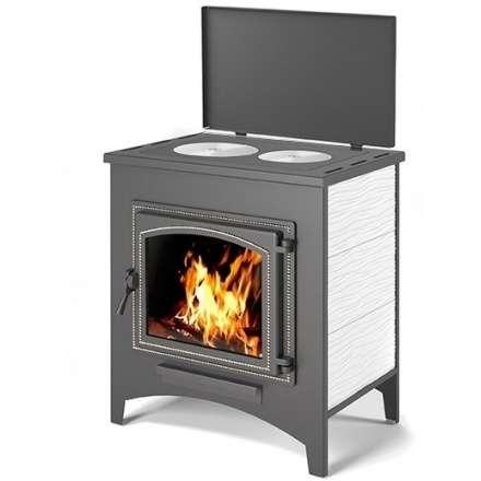 Печь-камин Везувий ПК-04 (240) с плитой беж 12 кВт Амазонка бай фото в Барановичах