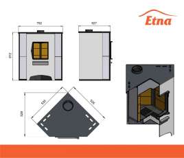 Печь-камин со стеклом ЭТНА (ДТ-4С) угловой Амазонка бай фото в Барановичах