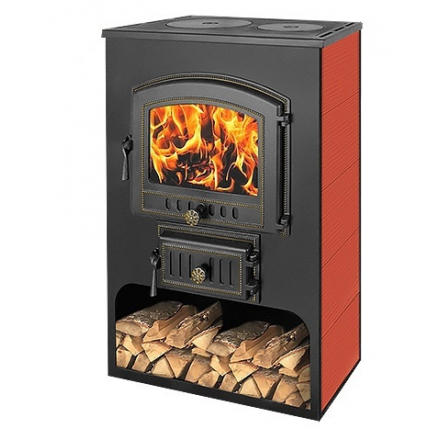 Печь-камин Везувий ПК-03 (224) с плитой красный 12 кВт Амазонка бай фото в Барановичах