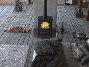 Купить чугунный Печь-камин EVEREST S13 в Барановичах фото в интерьере в Барановичах