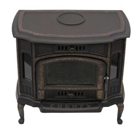 Стильный камин со стеклом Сибирь 10 чугунная Фото в Барановичах