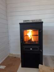 Стальной печь-камин со стеклом ЭТНА (БКД) с плитой фото в Барановичах