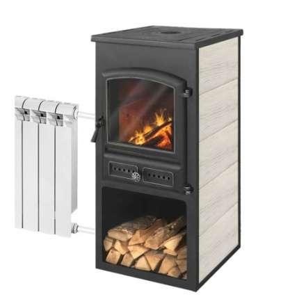 Печь-камин ЭТНА (БКД) с плитой и ТО Бежевый высокий купить в Барановичах