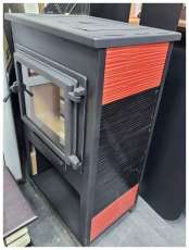Стальной камин ЭТНА (Панорама) с плитой Антрацит" высокий фото в Барановичах