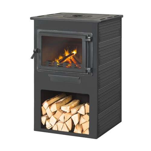 Печь-камин ЭТНА (Панорама) с плитой фото в Барановичах