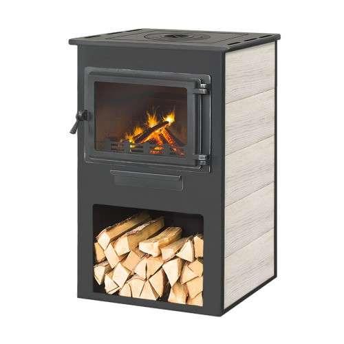 Печь-камин ЭТНА (Панорама) с плитой Амазонка бай фото в Барановичах