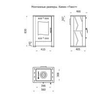 Стальной камин со стеклом Теплодар Твист фото габариты в Барановичах