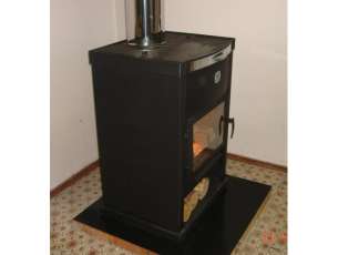 Стальная печь-камин с дровницей Теплодар ОВ-140 (прямой) фото в Барановичах