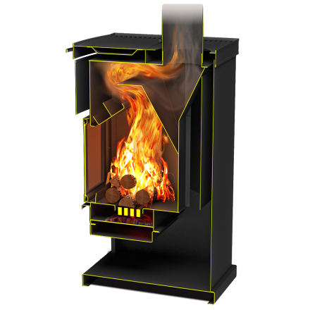 Стальной недорогой камин Теплодар ОВ-140 (прямой) фото в Барановичах