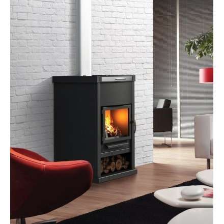 Стальной недорогой камин Теплодар ОВ-140 (прямой) фото в интерьере в Барановичах