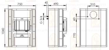 Купить недорогой камин с теплообменником Мета-Бел АОТВ 9.0-03 Печора-Аква в Барановичах фото в Барановичах