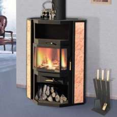 Недорогой большой камин с шамотом Печора Мета Бел фото в интерьере в Барановичах