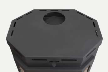 Стальная печь-камин Бавария призматик пристенно-угловой фото в Барановичах