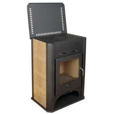 Стальная печь-камин Бавария с плитой и теплообменником фото в Барановичах