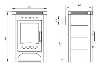 Печь-камин со стеклом Бавария фото в Барановичах