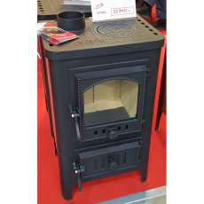 Чугунный камин со стеклом Бавария Оптима Чугун с плитой фото в интерьере в Барановичах