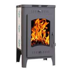 Стальной камин Бавария Оптима Незабудка со стеклом фото в Барановичах