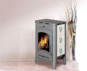 Печь-камин Бавария Оптима Незабудка со стеклом фото в Барановичах