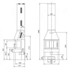 Печь-камин Бавария три стекла графит фото схема в Барановичах