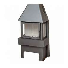 Стальной камин Бавария три стекла графит фото в Барановичах