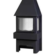 Печь-камин Бавария 3 стекла чёрная фото в Барановичах