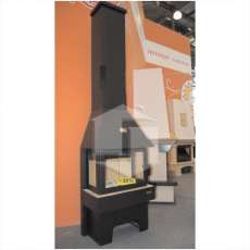 Недорогой камин Бавария 3 стекла чёрная фото в интерьере в Барановичах