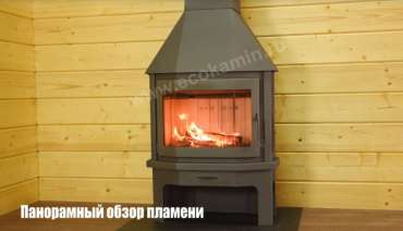 Недорогой камин со стеклом Бавария Мюнхен пристенно-угловой графит фото в Барановичах