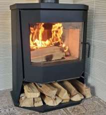 Стальной камин с большим стеклом Бавария панорама призма с плитой фото в Барановичах