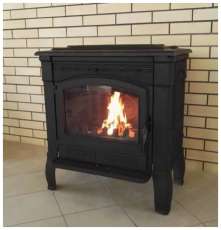 Печь-камин чугунный FireWay Gunter в интерьере чёрный Амазонка бай фото в Барановичах