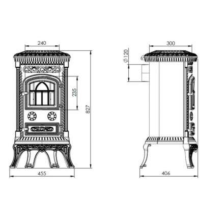 Купить Печь-камин NORDflam Plato patine чугун в Барановичах Амазонка бай фото в Барановичах