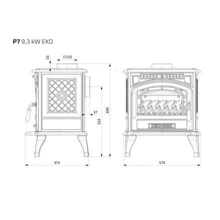 Купить Печь-камин Kawmet P7 (9.3 кВт) EKO в интерьере чугунный в Барановичах фото в Барановичах
